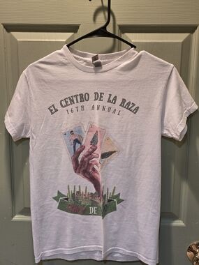 Gildan White T-Shirt with Multicolor Front Graphic